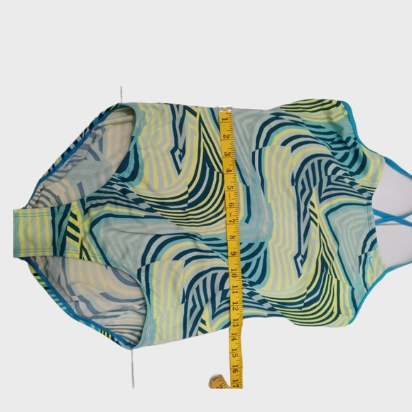 Nike Swimsuit / Yellow/Aquamarine/Navy Blue Color XL 156-166 CM 13-15 YRS Size - Picture 11 of 14